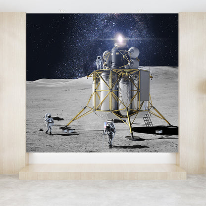 Astronaut and Earth View Mural Wallpaper Fictional Non-Woven Cloth Wall Covering Clearhalo 'Wall Decor' 'Wall Mural' 1637543