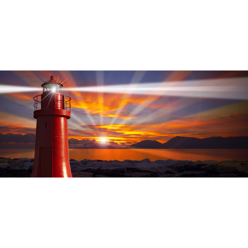 Extra Large Lighthouse Mural Light Color Non-Woven Wall Art for Home Decor, Personalised Clearhalo 'Wall Decor' 'Wall Mural' 1637556