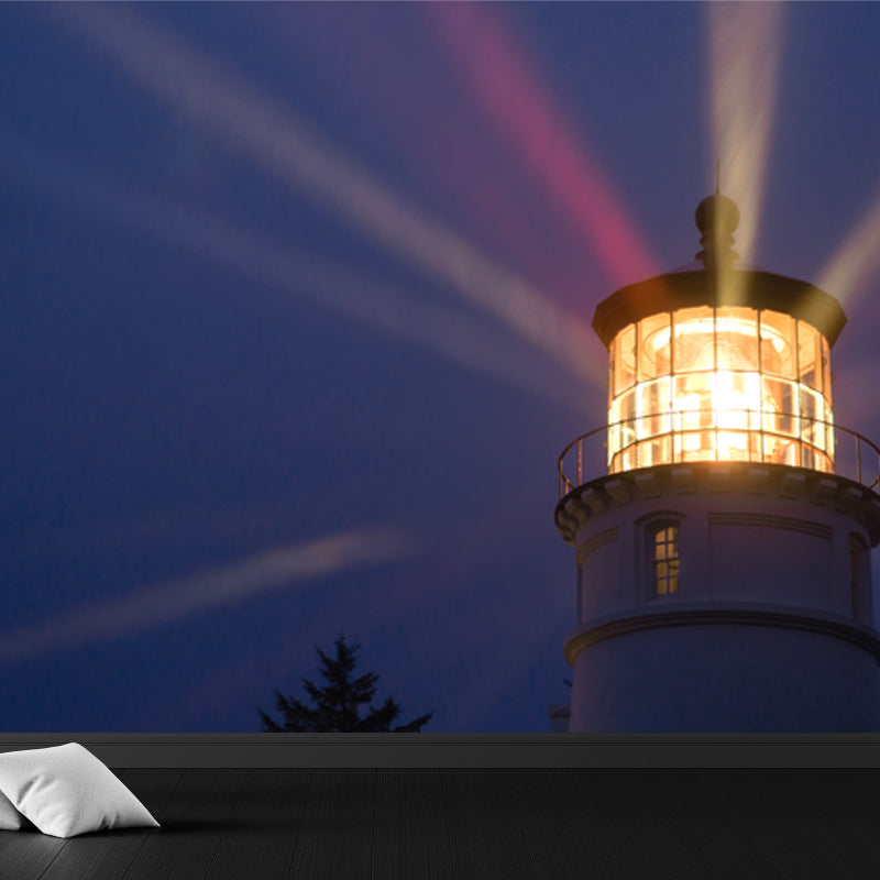Extra Large Lighthouse Mural Light Color Non-Woven Wall Art for Home Decor, Personalised Purple Clearhalo 'Wall Decor' 'Wall Mural' 1637558
