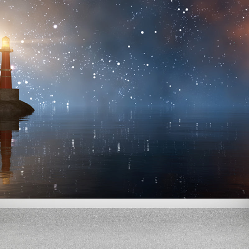 Extra Large Lighthouse Mural Light Color Non-Woven Wall Art for Home Decor, Personalised Clearhalo 'Wall Decor' 'Wall Mural' 1637565