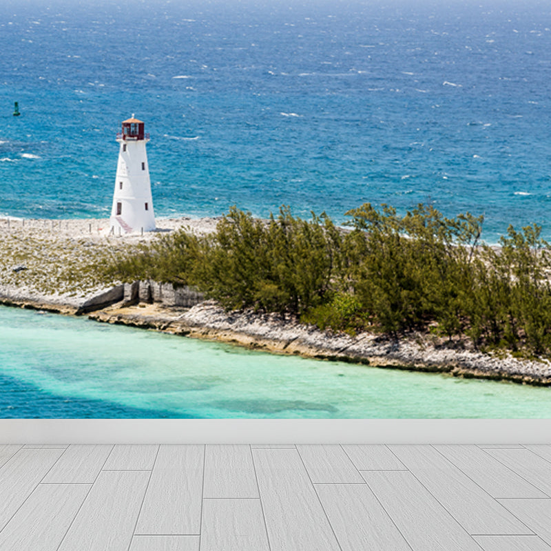 Extra Large Lighthouse Mural Light Color Non-Woven Wall Art for Home Decor, Personalised Clearhalo 'Wall Decor' 'Wall Mural' 1637570