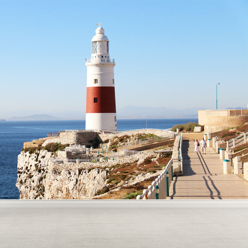 Photography Style Beacon Mural for Living Room, Light Color, Custom Size Available Clearhalo 'Wall Decor' 'Wall Mural' 1637585