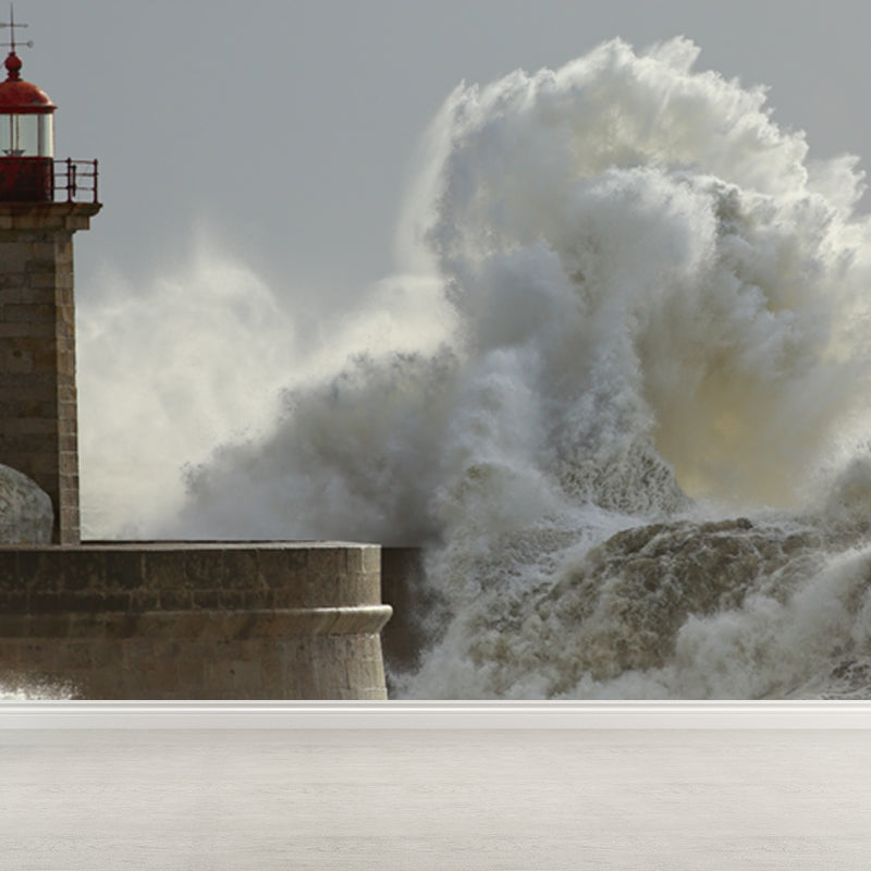 Stain Resistant Beacon Mural Decal Non-Woven Nautical Wall Decor for Girls Bedroom Clearhalo 'Wall Decor' 'Wall Mural' 1637595