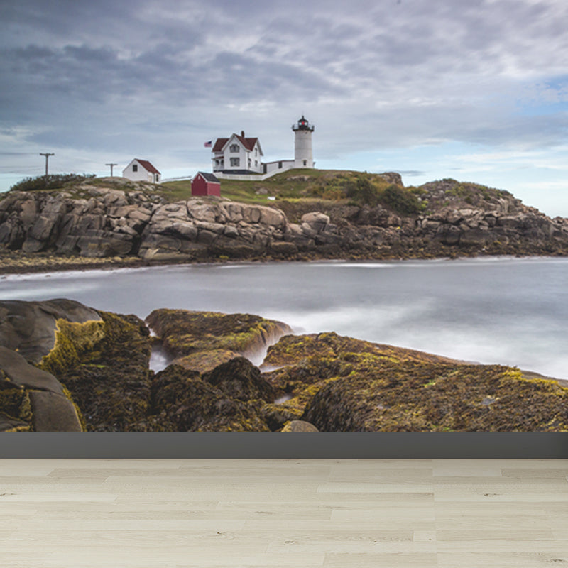 Stain Resistant Beacon Mural Decal Non-Woven Nautical Wall Decor for Girls Bedroom Clearhalo 'Wall Decor' 'Wall Mural' 1637599