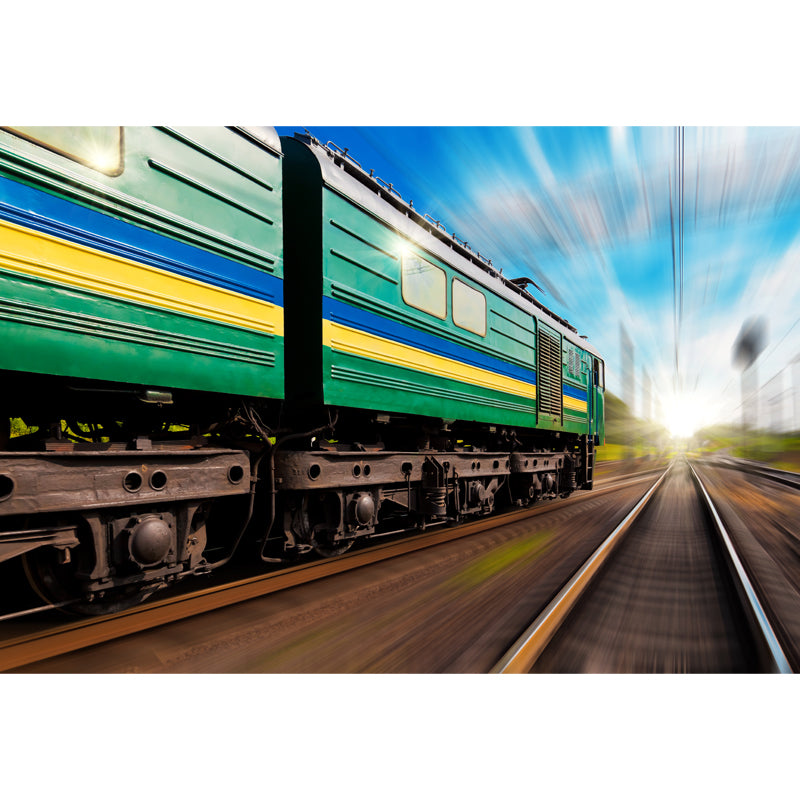 Light Color Train Mural Wallpaper Vehicle Industrial Stain Resistant Wall Covering Clearhalo 'Wall Decor' 'Wall Mural' 1637646