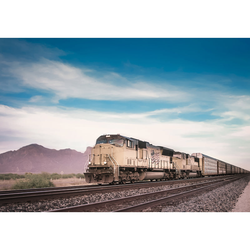 Non-Woven Texture Decorative Mural Decal Steampunk Onrushing Train Wall Covering Clearhalo 'Wall Decor' 'Wall Mural' 1637666