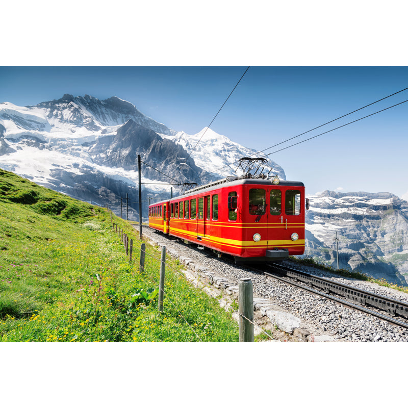 Onrushing Train Mural Decal Light Color Industrial Wall Covering for Living Room Clearhalo 'Wall Decor' 'Wall Mural' 1637686