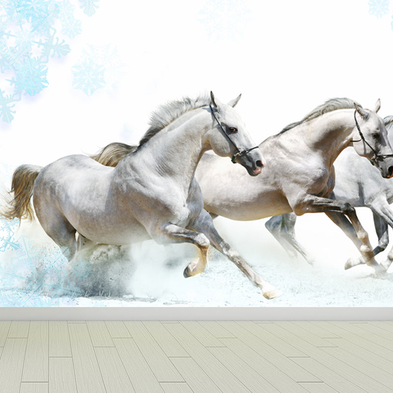 Horse Mural Decal Modern Decorative Boys Room Wall Covering, Custom Size Available Clearhalo 'Wall Decor' 'Wall Mural' 1637719