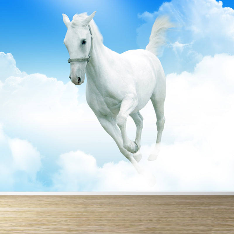 Horse Mural Decal Modern Decorative Boys Room Wall Covering, Custom Size Available Clearhalo 'Wall Decor' 'Wall Mural' 1637724