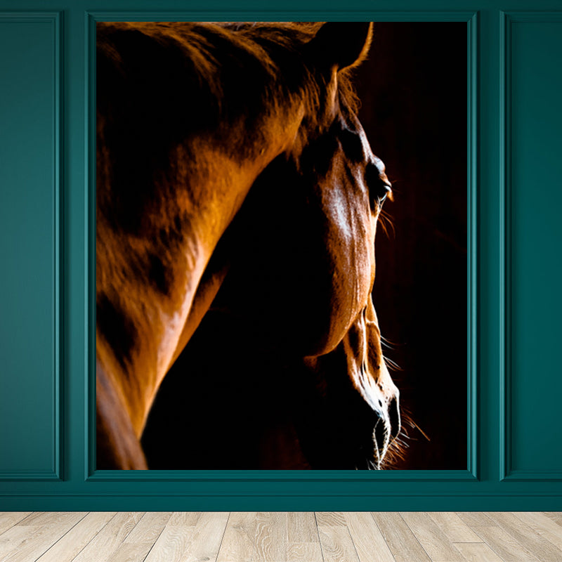 Modern Horse Mural Wallpaper Pastel Color Dining Room Wall Decor, Custom Printed Clearhalo 'Wall Decor' 'Wall Mural' 1637780