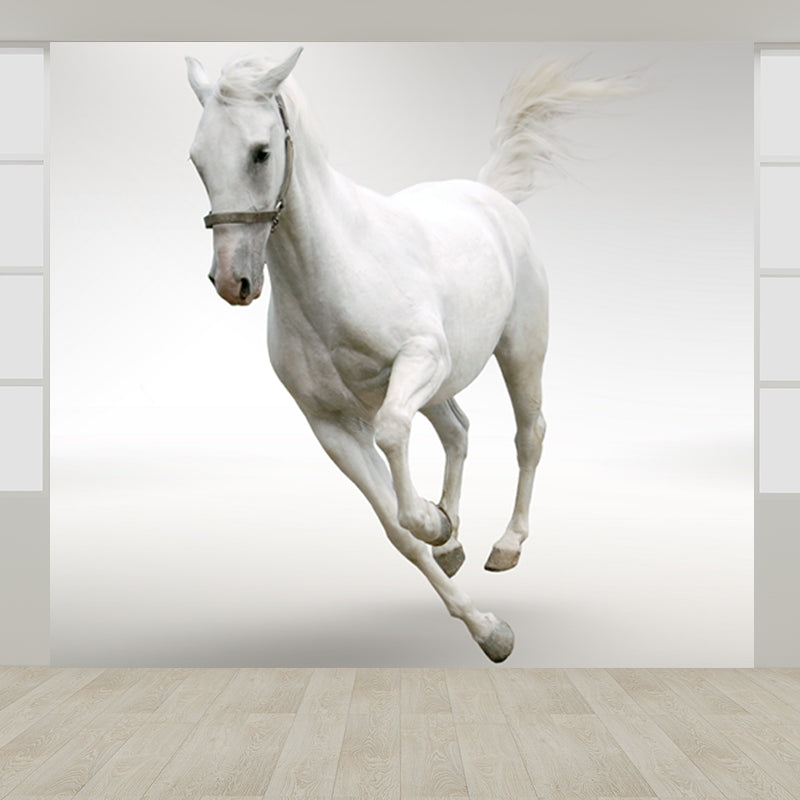 Modern Horse Mural Wallpaper Pastel Color Dining Room Wall Decor, Custom Printed Clearhalo 'Wall Decor' 'Wall Mural' 1637790