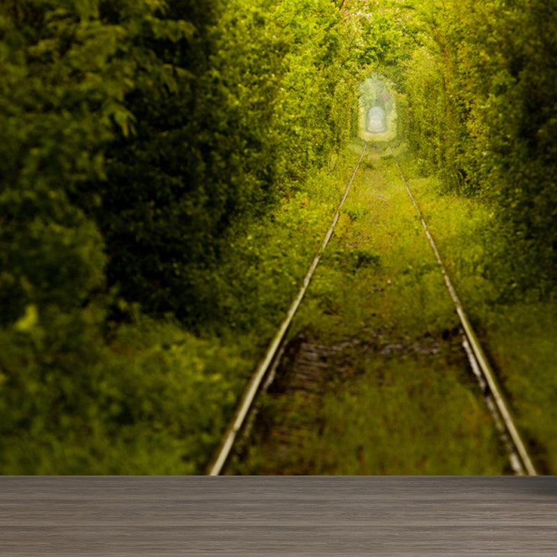 Photography Style 3D View Mural for Living Room, Dark Color, Custom Size Available Army Green Clearhalo 'Wall Decor' 'Wall Mural' 1637828