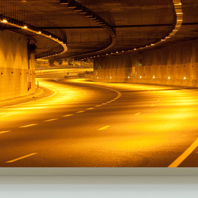 Giant Creative Wall Mural in Dark Color 3D Space Extension Wall Decor, Personalise Clearhalo 'Wall Decor' 'Wall Mural' 1637834