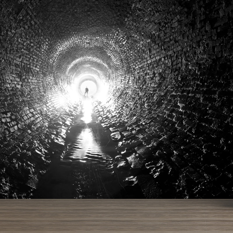 Giant Creative Wall Mural in Dark Color 3D Space Extension Wall Decor, Personalise Clearhalo 'Wall Decor' 'Wall Mural' 1637850