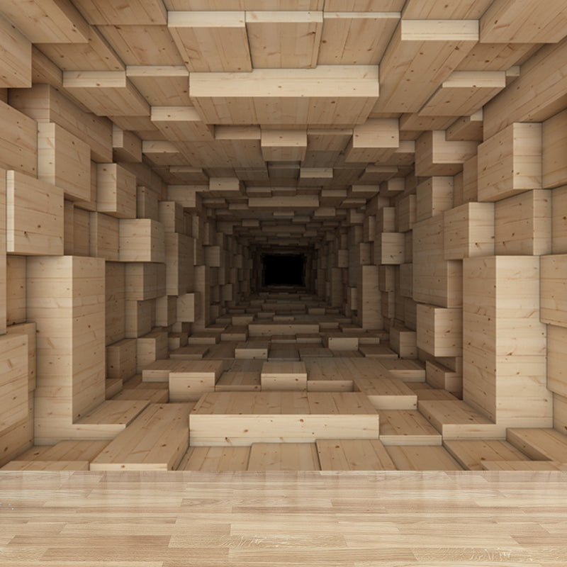 Full Size Photography Creative Mural Decal with Three-Dimensional Space in Dark Color Clearhalo 'Wall Decor' 'Wall Mural' 1637859