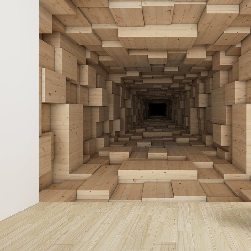 Full Size Photography Creative Mural Decal with Three-Dimensional Space in Dark Color Clearhalo 'Wall Decor' 'Wall Mural' 1637860