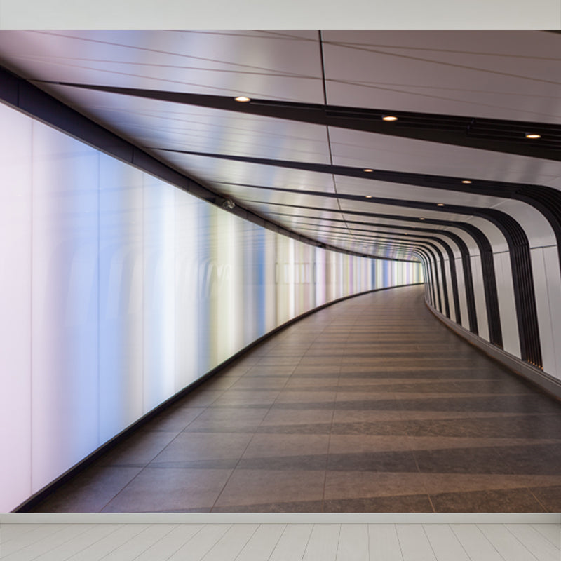 Full Size Photography Creative Mural Decal with Three-Dimensional Space in Dark Color White Clearhalo 'Wall Decor' 'Wall Mural' 1637868