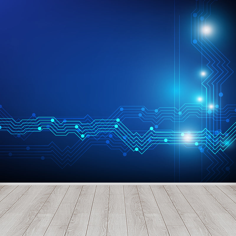 Abstract Mural Decal Modern Decorative Dining Room Wall Covering, Made to Measure Dark Blue Clearhalo 'Wall Decor' 'Wall Mural' 1637913