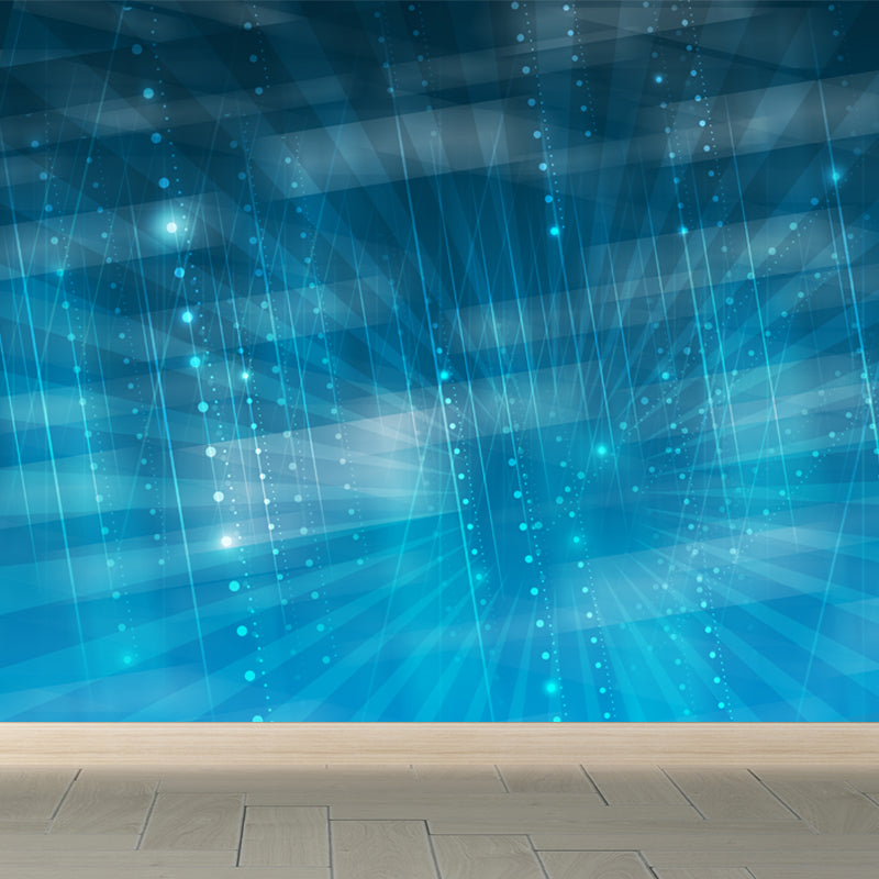 Illustration Style Abstract Mural Decal for Girls Bedroom, Dark Color, Custom Printed Light Blue Clearhalo 'Wall Decor' 'Wall Mural' 1637928