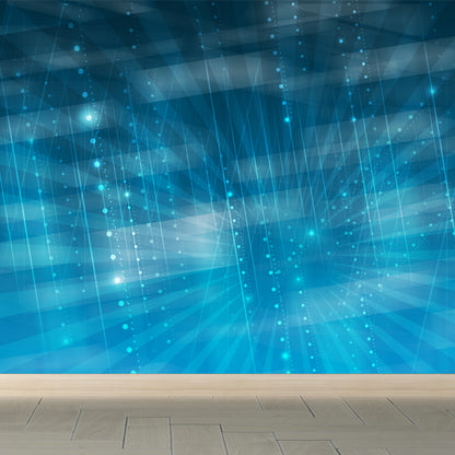 Illustration Style Abstract Mural Decal for Girls Bedroom, Dark Color, Custom Printed Light Blue Clearhalo 'Wall Decor' 'Wall Mural' 1637928