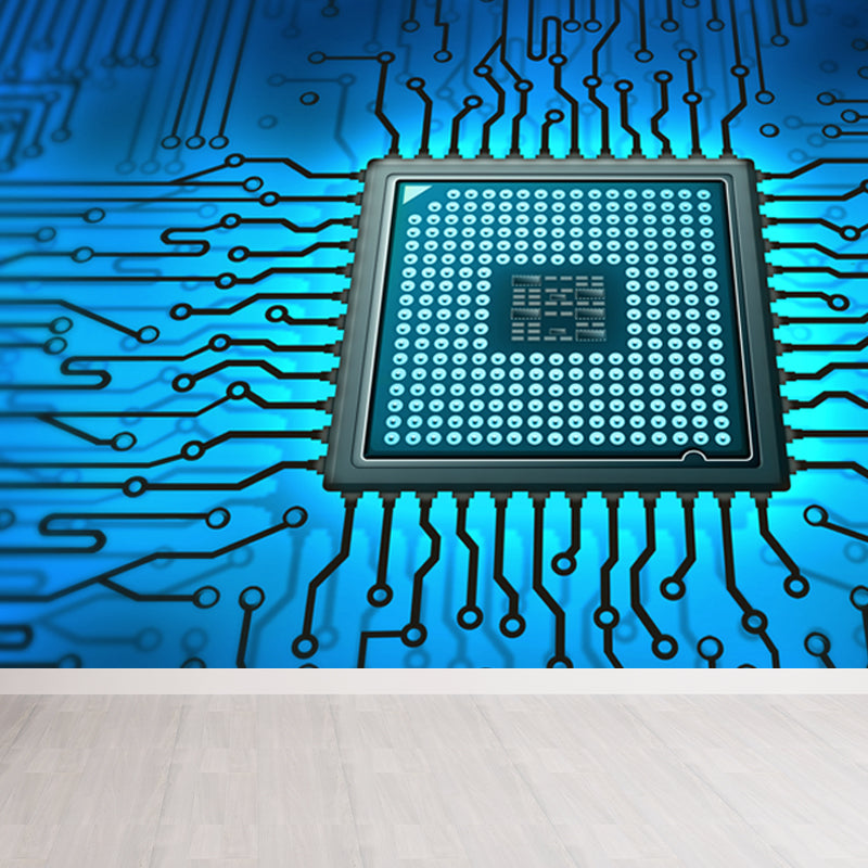 Illustration Style Abstract Mural Decal for Girls Bedroom, Dark Color, Custom Printed Clearhalo 'Wall Decor' 'Wall Mural' 1637934