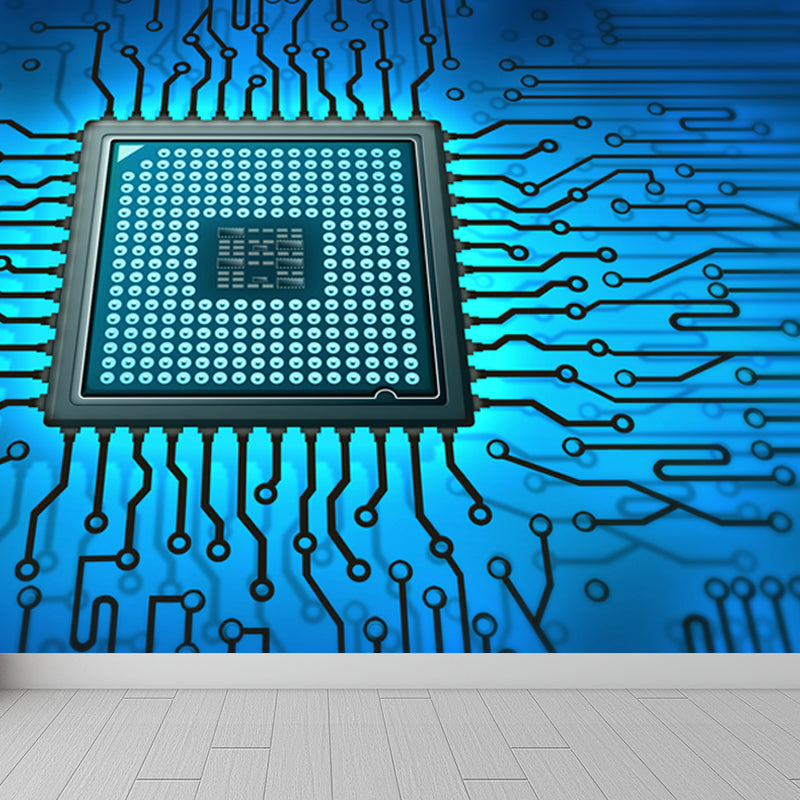 Illustration Style Abstract Mural Decal for Girls Bedroom, Dark Color, Custom Printed Clearhalo 'Wall Decor' 'Wall Mural' 1637935