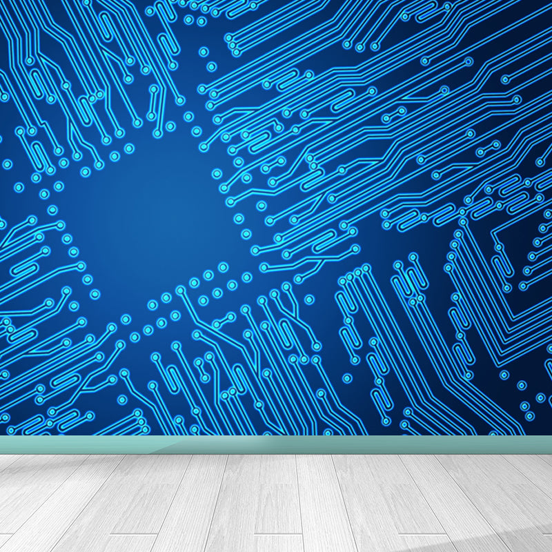 Illustration Style Abstract Mural Decal for Girls Bedroom, Dark Color, Custom Printed Clearhalo 'Wall Decor' 'Wall Mural' 1637940