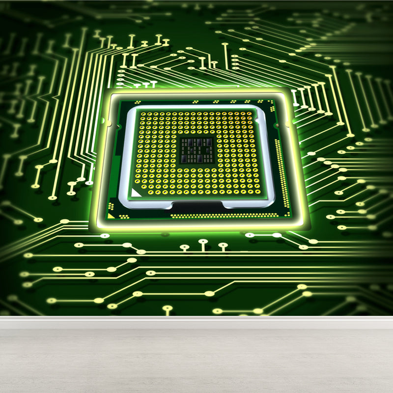 Illustration Style Abstract Mural Decal for Girls Bedroom, Dark Color, Custom Printed Green Clearhalo 'Wall Decor' 'Wall Mural' 1637943