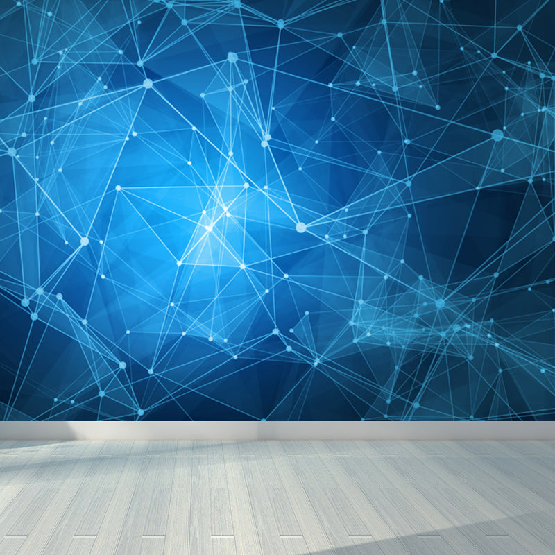 Extra Large Abstract Mural Dark Color Non-Woven Wall Art for Indoor Decor, Custom Blue Clearhalo 'Wall Decor' 'Wall Mural' 1637948