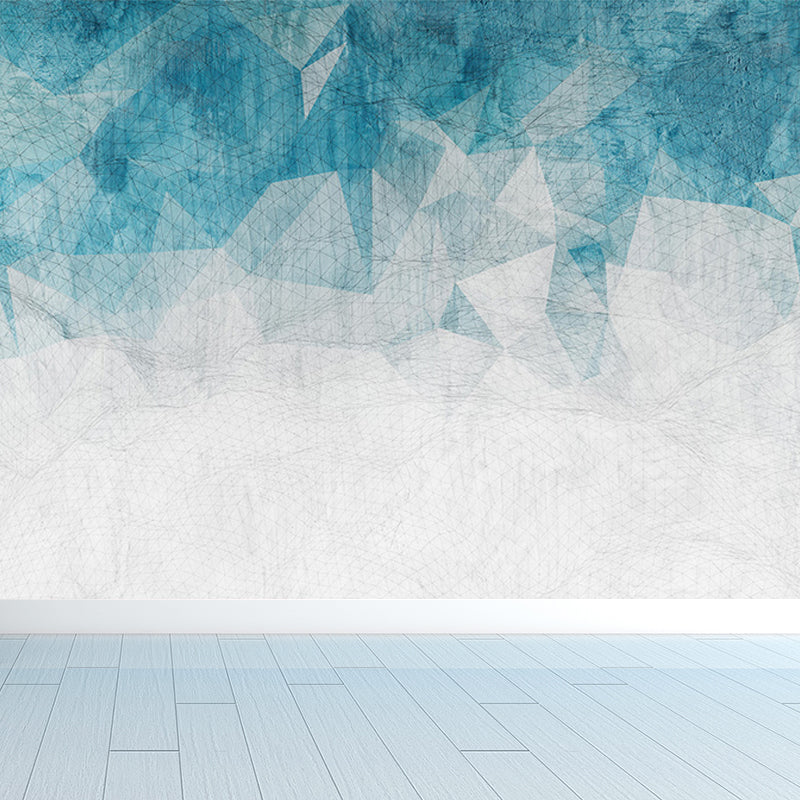 Geometric Mural Wallpaper Modern Non-Woven Texture Wall Covering in Pastel Color Dark Blue Clearhalo 'Wall Decor' 'Wall Mural' 1637968