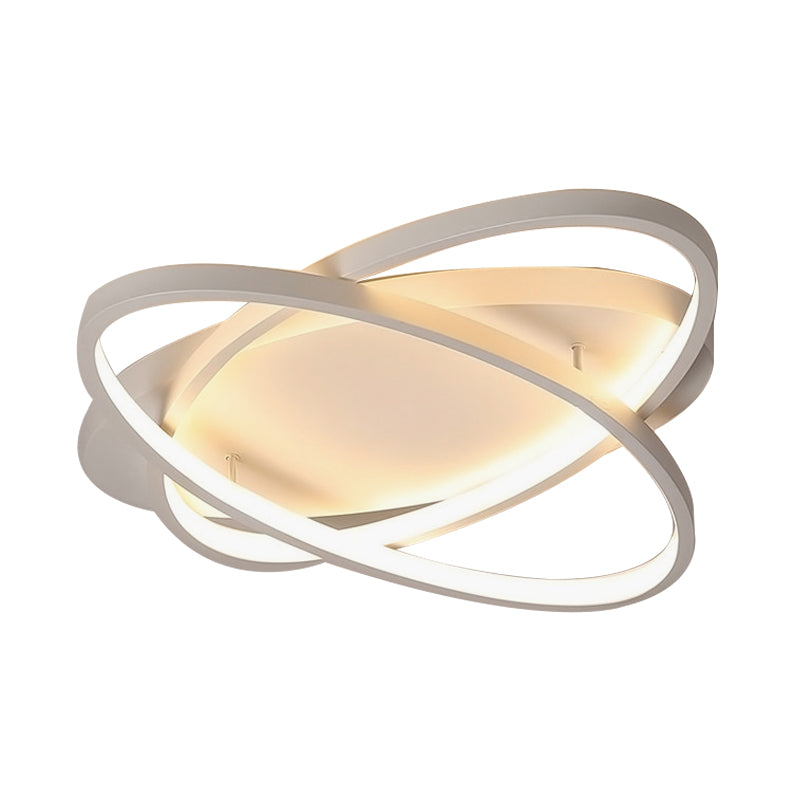 21"/29.5"/34" Wide Black/Brown Overlapped Ceiling Lamp Contemporary LED Acrylic Flush Mount Light in Warm/White Light Clearhalo 'Ceiling Lights' 'Close To Ceiling Lights' 'Close to ceiling' 'Flush mount' Lighting' 163798