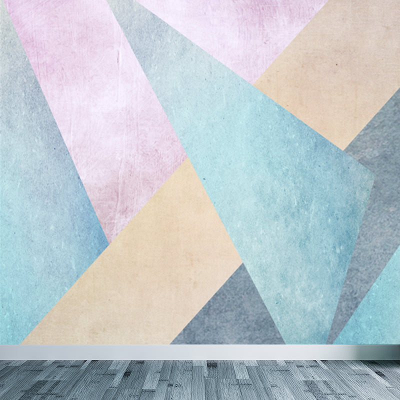 Stacked Triangle Pattern Wall Mural Contemporary Non-Woven Material Wall Covering Clearhalo 'Wall Decor' 'Wall Mural' 1637989