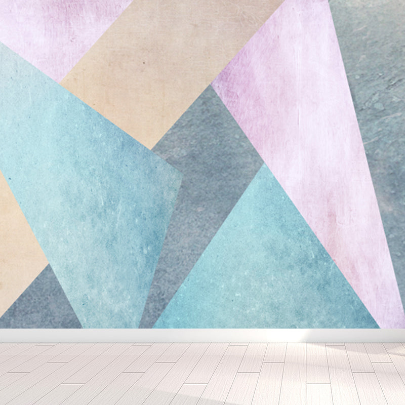 Stacked Triangle Pattern Wall Mural Contemporary Non-Woven Material ...