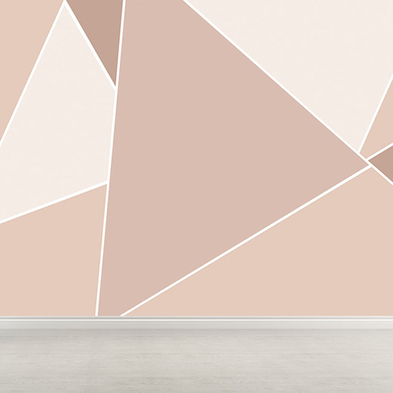 Stacked Triangle Pattern Wall Mural Contemporary Non-Woven Material Wall Covering Light Apricot Clearhalo 'Wall Decor' 'Wall Mural' 1637998