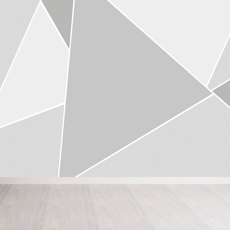 Geometry Mural Decal Modern Decorative Dining Room Wall Decor, Custom Size Available Grey Clearhalo 'Wall Decor' 'Wall Mural' 1638008