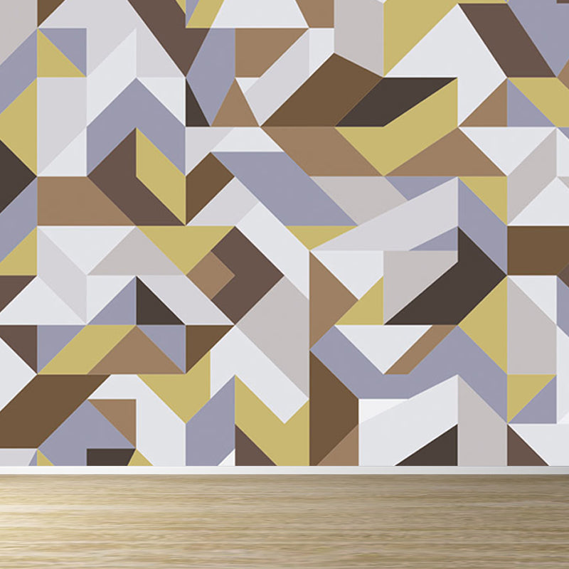 Geometry Mural Decal Modern Decorative Dining Room Wall Decor, Custom Size Available Khaki Clearhalo 'Wall Decor' 'Wall Mural' 1638018