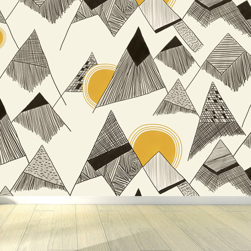 Geometry Mural Decal Modern Decorative Dining Room Wall Decor, Custom Size Available Clearhalo 'Wall Decor' 'Wall Mural' 1638024