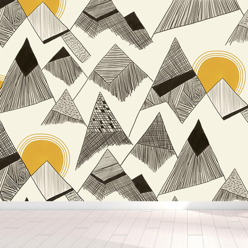 Geometry Mural Decal Modern Decorative Dining Room Wall Decor, Custom Size Available Clearhalo 'Wall Decor' 'Wall Mural' 1638025