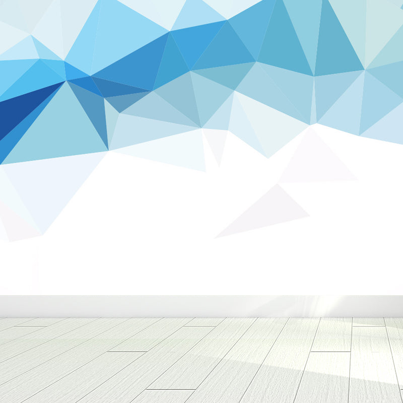 Soft Color Modern Mural Decal Huge Diamond Pattern Wall Covering for Living Room Dark Blue Clearhalo 'Wall Decor' 'Wall Mural' 1638048