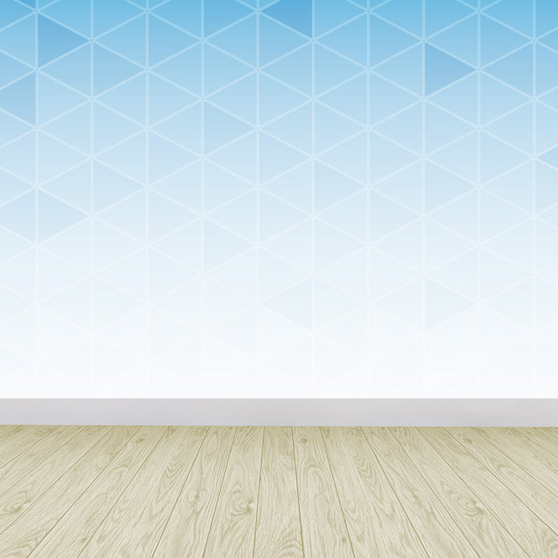 Soft Color Modern Mural Decal Huge Diamond Pattern Wall Covering for Living Room Light Blue Clearhalo 'Wall Decor' 'Wall Mural' 1638053