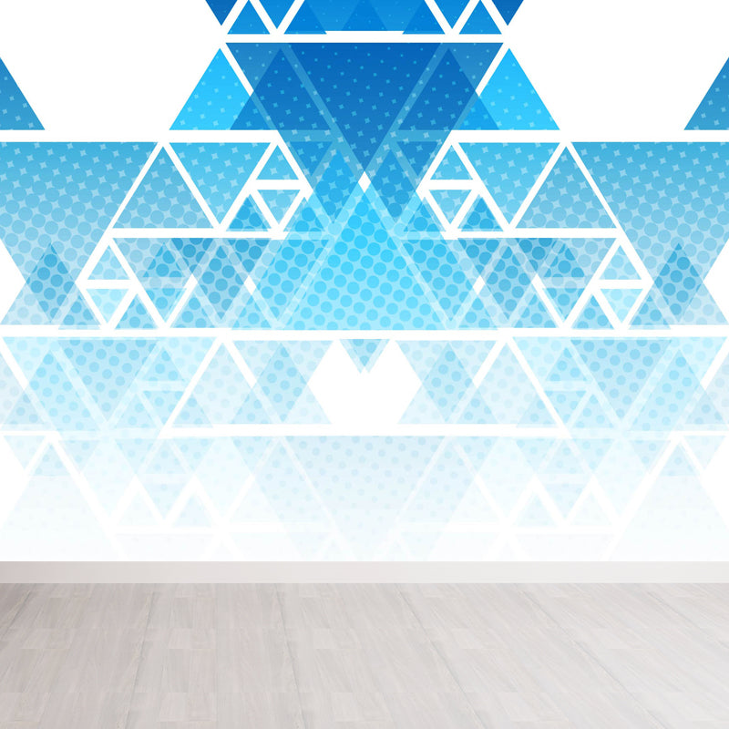 Soft Color Modern Mural Decal Huge Diamond Pattern Wall Covering for Living Room Blue Clearhalo 'Wall Decor' 'Wall Mural' 1638058