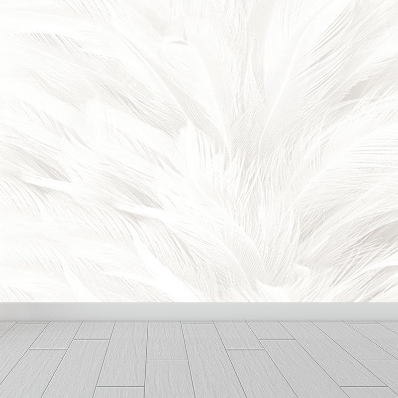 Stacked Bird Feather Mural Wallpaper Contemporary Non-Woven Texture Wall Covering Clearhalo 'Wall Decor' 'Wall Mural' 1638079