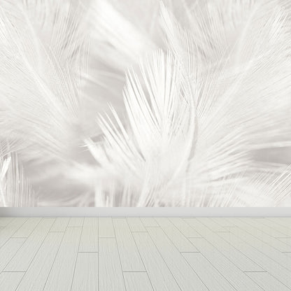 Stacked Bird Feather Mural Wallpaper Contemporary Non-Woven Texture Wall Covering Grey Clearhalo 'Wall Decor' 'Wall Mural' 1638083