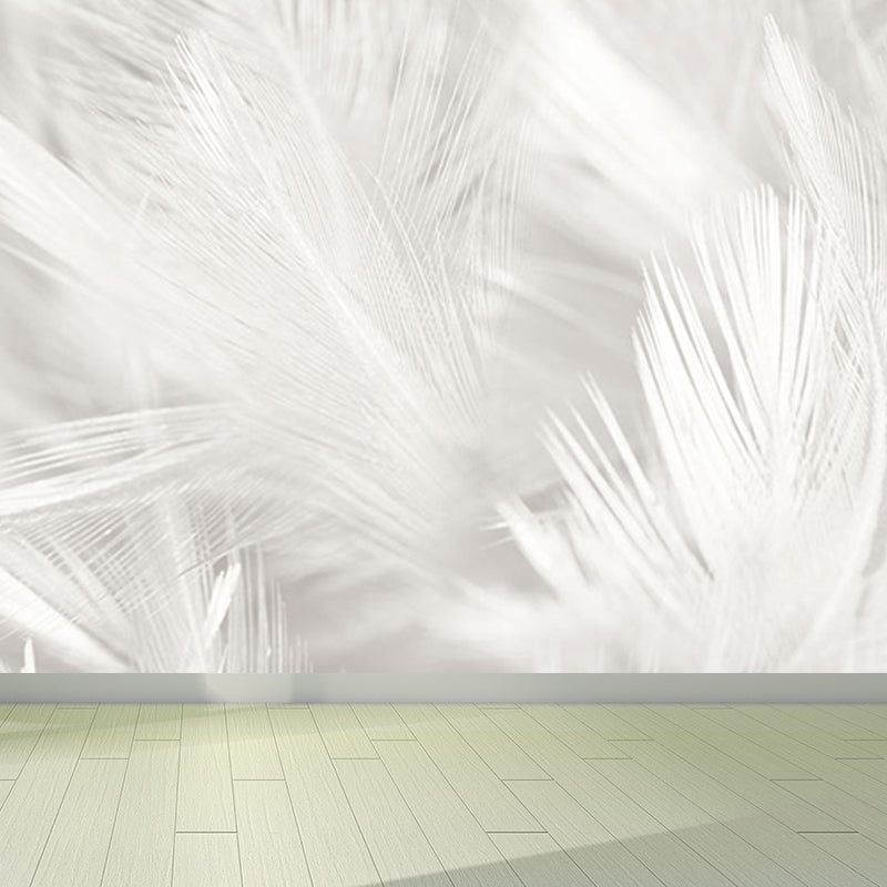 Stacked Bird Feather Mural Wallpaper Contemporary Non-Woven Texture Wall Covering Clearhalo 'Wall Decor' 'Wall Mural' 1638084