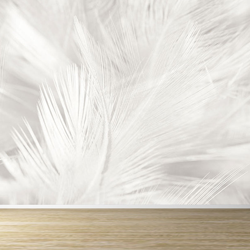 Stacked Bird Feather Mural Wallpaper Contemporary Non-Woven Texture Wall Covering Clearhalo 'Wall Decor' 'Wall Mural' 1638085