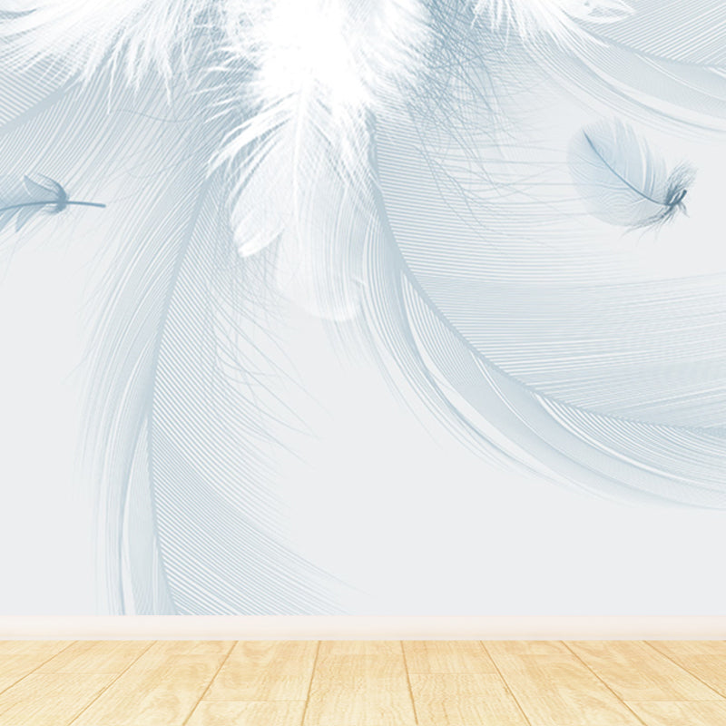 Bird Feather Mural Wallpaper Modern Decorative Kitchen Wall Art, Custom Size Available Clearhalo 'Wall Decor' 'Wall Mural' 1638100