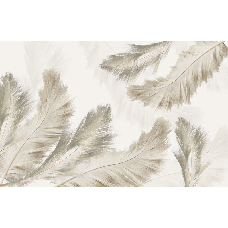 Full Size Illustration Modern Mural Wallpaper with Bird Feathers in Pastel Color Clearhalo 'Wall Decor' 'Wall Mural' 1638111