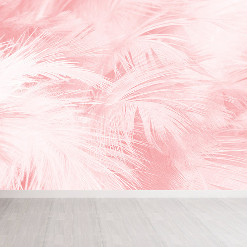 Full Size Illustration Modern Mural Wallpaper with Bird Feathers in Pastel Color Clearhalo 'Wall Decor' 'Wall Mural' 1638115