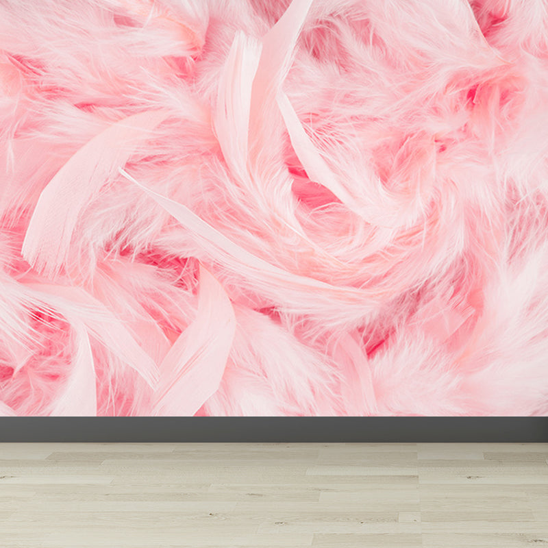 Full Size Illustration Modern Mural Wallpaper with Bird Feathers in Pastel Color Clearhalo 'Wall Decor' 'Wall Mural' 1638120