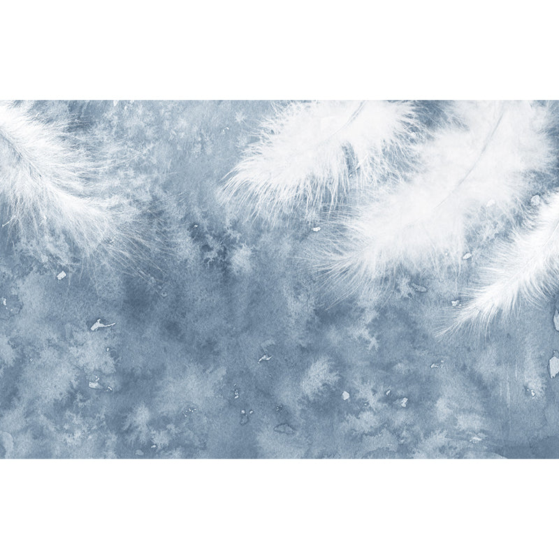 Feather Mural Wallpaper Pastel Color Contemporary Wall Covering for Girls Bedroom Clearhalo 'Wall Decor' 'Wall Mural' 1638161